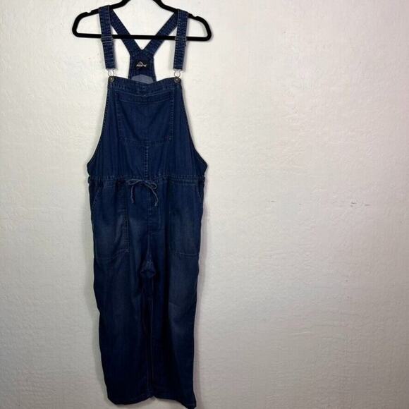 Jordage Overall Womens Size Large Dark Blue Soft Drawaist Chambray Lightweight - Picture 7 of 16